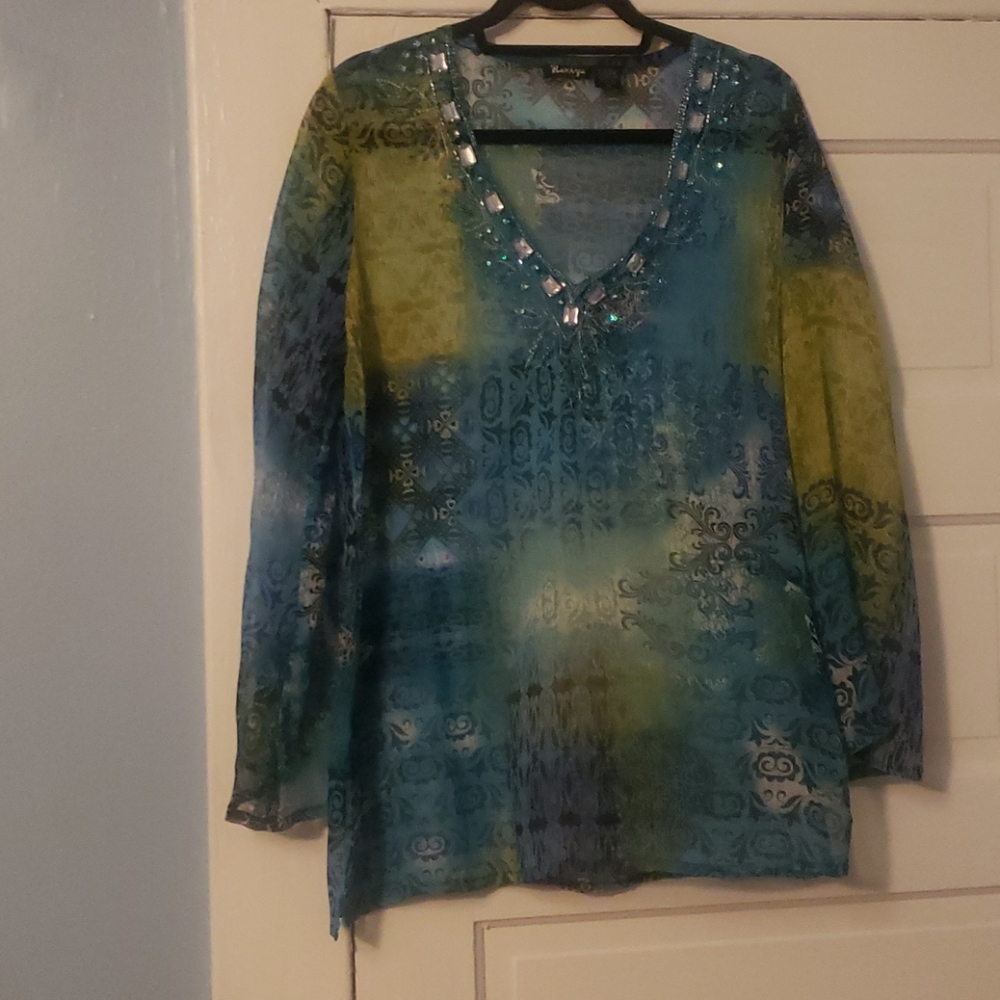 Beautiful Boho beaded tunic/swim cover-up